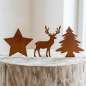 Preview: 3er-Set Beetstecker Tannenbaum, Stern & Hirsch – stimmungsvolle Gartendeko in Braun